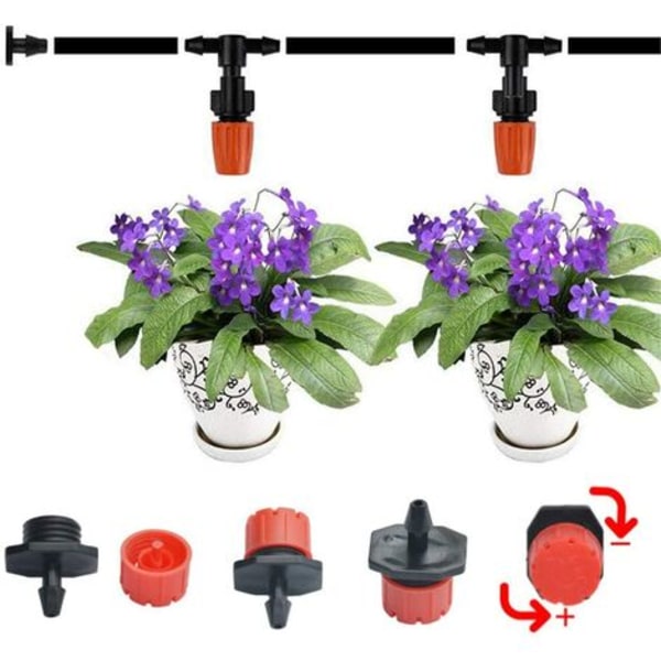 50 st 360 graders justerbara bevattningsdroppar sprinklers, 1/4 tums droppar för bevattningssystem
