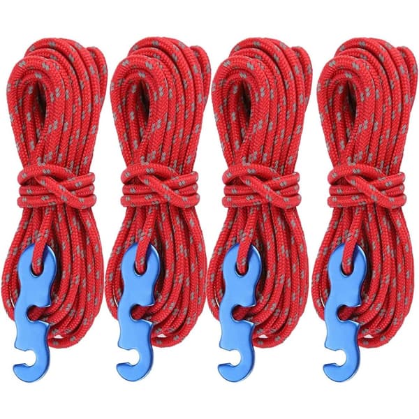 4 barduner, 4 meter teltline, Φ 3 mm campingline