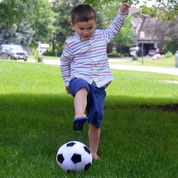 Mjuk fotbollsboll i plysch, fluffig stoppad fotbollsboll, mjuk plyschfotbollsbollskudde, hållbar fotbollsboll i plysch, gosedjur, fotbollspresent