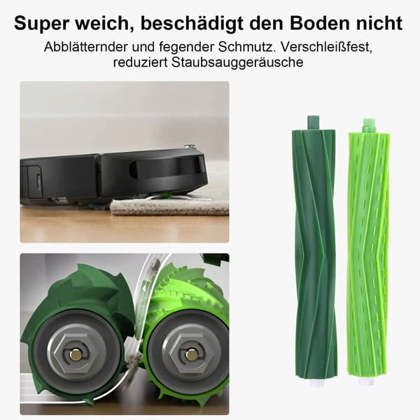 Børsteudskiftningsdele kompatible med iRobot Roomba, tilbehør kompatible med E5 E6 i7 i7, 14-delt sæt udskiftningsdele 1 par multi-gulv