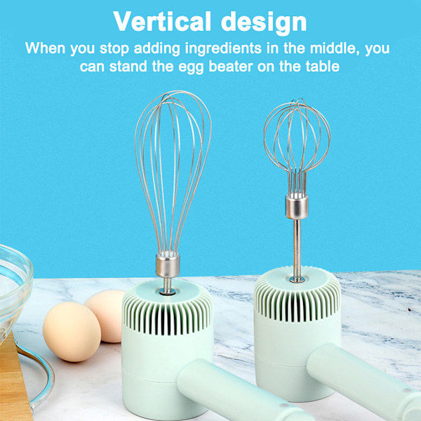 Trådlös elektrisk handmixer, 3-hastighets USB-laddningsbar handmixer för barnmat, bärbar elektrisk visp sladdlös mini handhållen mixer för ägg