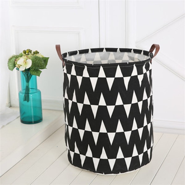 Tvättkorg, hopfällbar tvättkorg, stor leksakskorg, 62L, hopfällbar korg, bomull för kläder, leksaker, vardagsrum, tvätt, tallmönster, 50 x 40