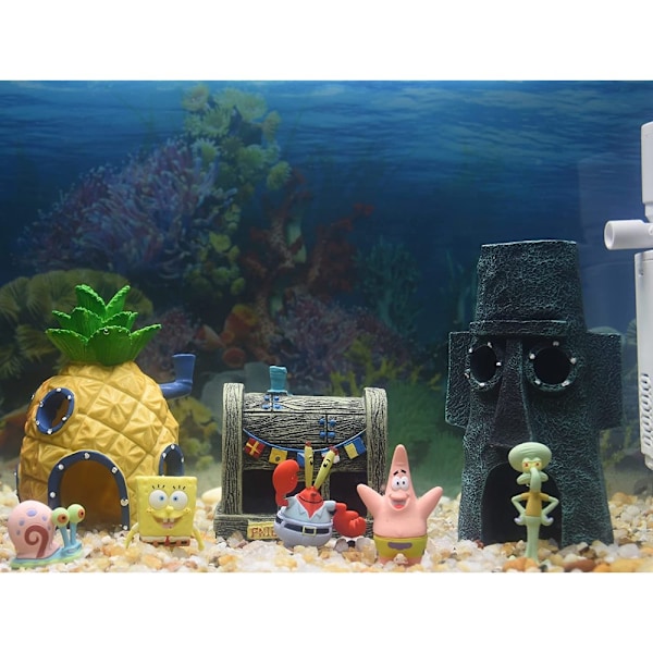 Be Sailed Svampebob Akvariedekoration Fisketank Ornament (Pakke med 3)