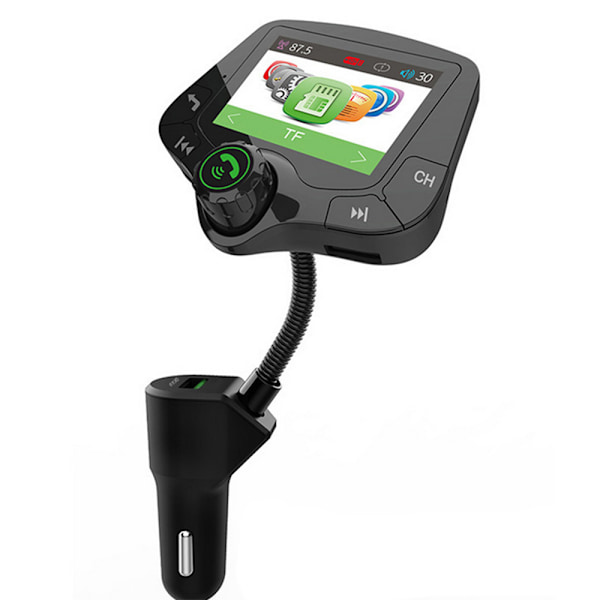 Bluetooth FM-lähetin 5V / 2.5A Quick Charger 3.0 auto langaton mp3-soitin audio radiolähetin handsfree 2 USB-laturilla, 2.0 tuuman LED