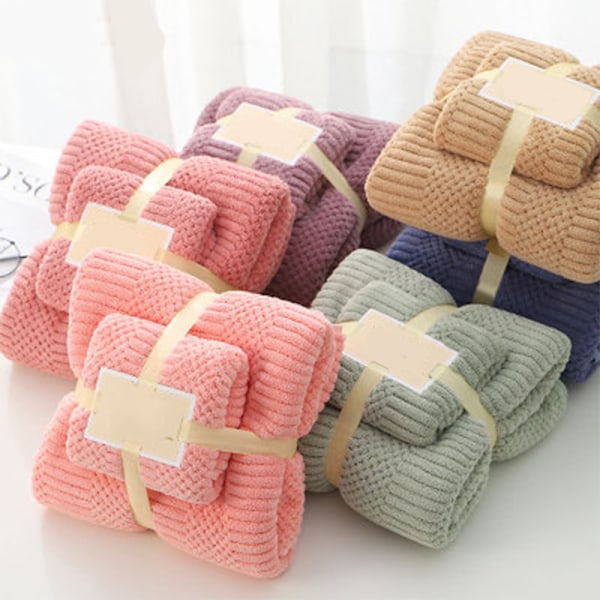 Tykt og mykt korallfleece, lofri håndkle, badehåndklesett, superabsorberende, mikrofiber, tørt håndkle, gave til hjemmet, hotell, bad og ansiktsvask