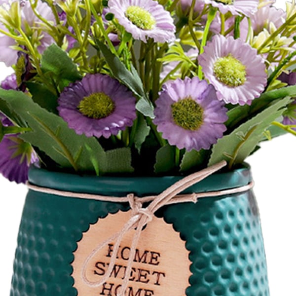 Kunstig blomst i potte silke rose buket dekoreret keramisk vase