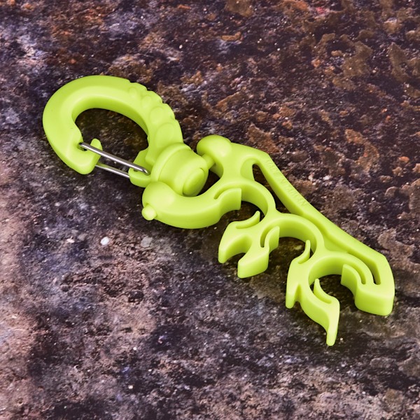 Keep Diving Dykking Undervanns Plast Dobbel BCD Slangeholder med Klipsspennekrok (Gul)