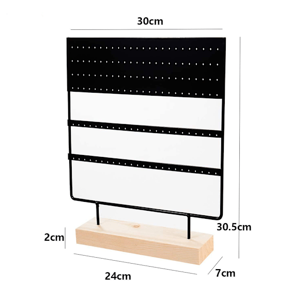 Örhänge Stativ Display Rack 3-Tier Örhänge Hållare Smycken Organizer Örhänge Hållare 144 Hål med Trä Bas Stativ Display Rack för Kvinnor