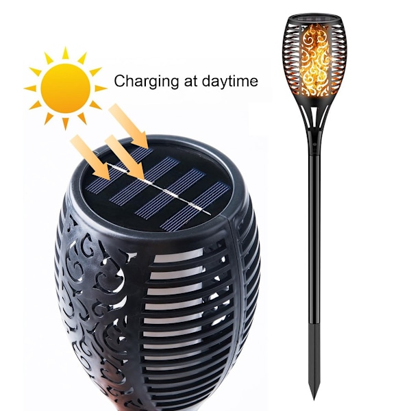 Solcellelamper 33 LED 72cm Flammende Lys Udendørs Haveindretning - 4 Pak