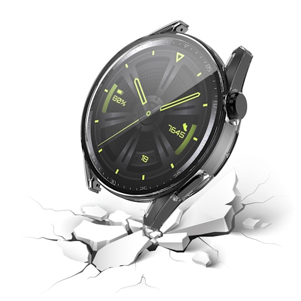 PC-ramme herdet glass deksel kompatibelt for Huawei Watch GT3 42mm Smartklokke Støtsikre deksler