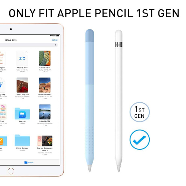 Hållbar silikon, skyddskondensatorpenna lämplig för Apple Capacitor Pen 1:a generationen silikon skyddande lock skyddande skal anti-drop