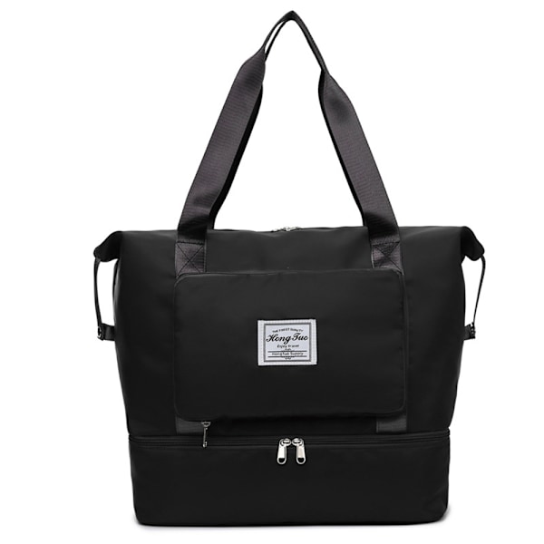 Stor sportsbag for menn og kvinner, sammenleggbar reisebag, vanntett sportsbag med våtrom og skoskap, lett skulderveske for