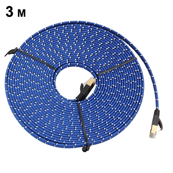 Nylon Cat 7 Ethernet Kabel, Cat7 RJ45 Netværks Patch Kabel Fladt 10 Gigabit 600Mhz LAN Ledning Kabel Afskærmet til Modem, Router, PC, Mac, Laptop,