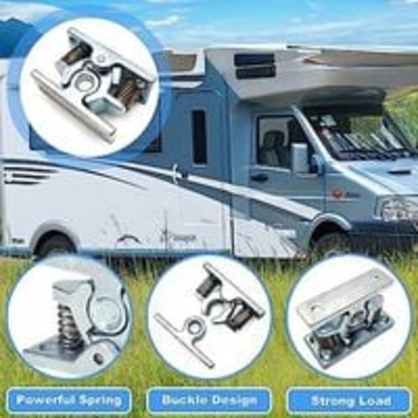 2 stk. dørblok til campingvogn, dørstopper i zinklegering, tilbehør til campingvogn autocamper, fjederdørblok til have, mobilhome, soveværelse, stue,