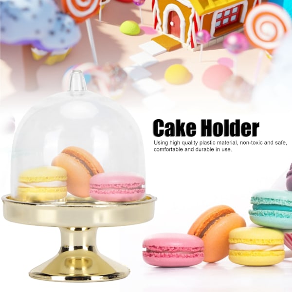 12 Sett Mini Godteriboks Kakestativ Cupcake Godteri Display Plate med Lokk Festutstyr Bunn Gull