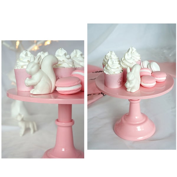 Minimalistisk stabil dekorativ multifunktionell kakställshållare för cupcake dessert frukt, rosa