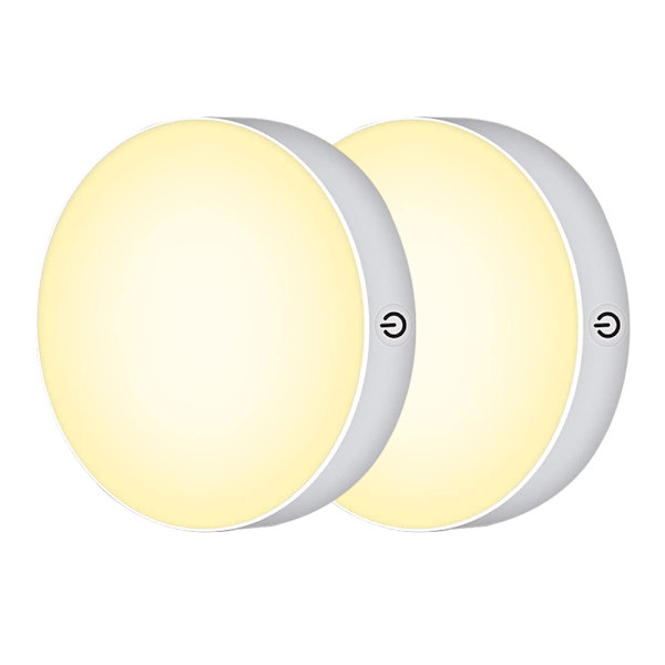 2 st touch nattlampor, USB-laddningsbar LED-skåpslampa, klistra på de flesta ställen där garderobslampa för badrum, sovrum och disk