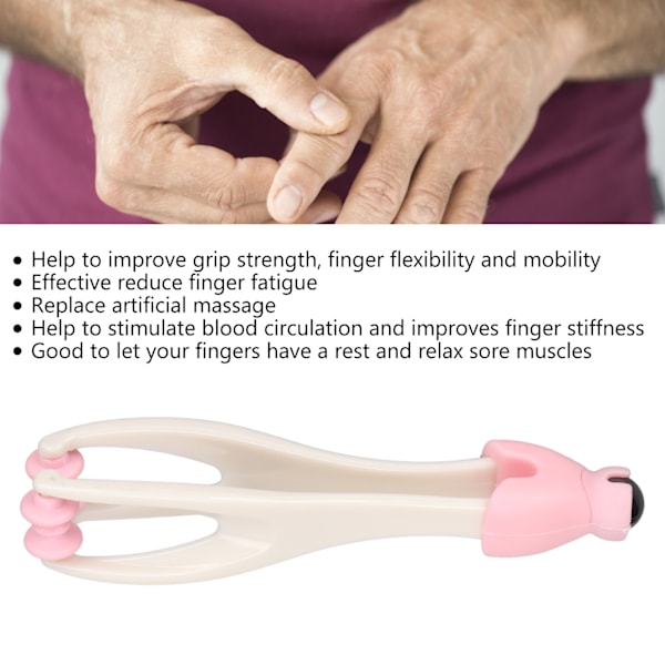 Finger Joint Massager Relief Stress Promote Circulation Multifunctional Acupoint Massage RollerPink