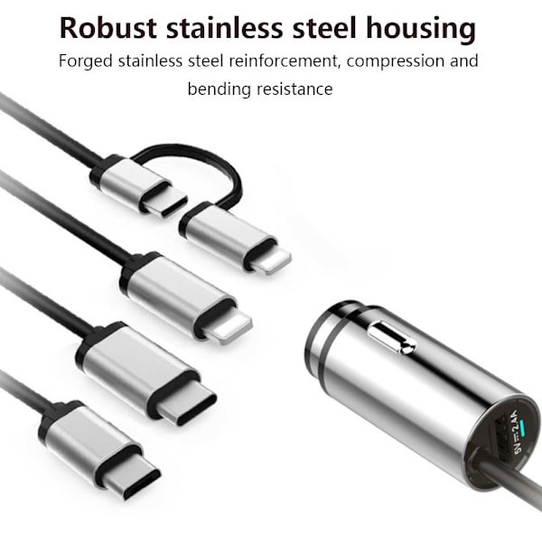 Billaddare typ c-2.4A, Lightning-billaddare, Power Drive-billaddare med certifierad kabel