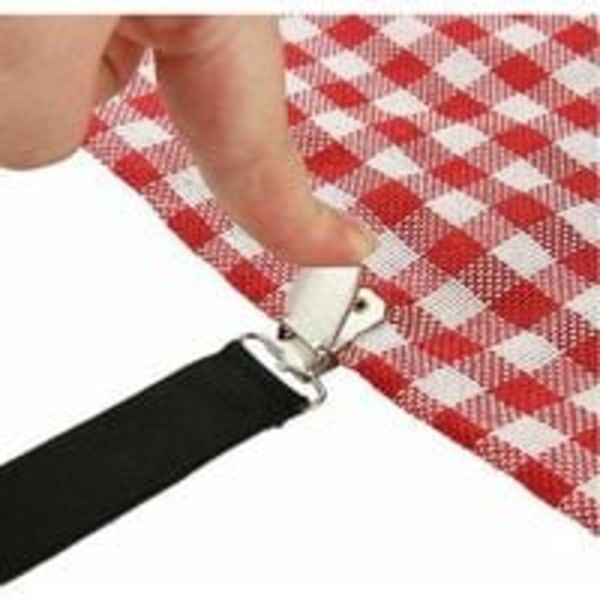 Lagnetstrammer, 4 stk. lagenholdere justerbare lagenstropper med metalclips til alle madrasser, sort
