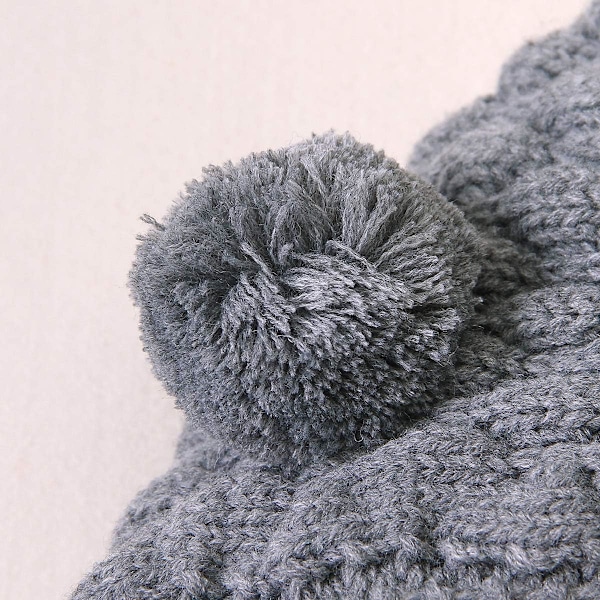 Nyfödd bebis pojke flicka björn öra stickad sparkdräkt jumpsuit huvtröja outfit set (6-12 månader)