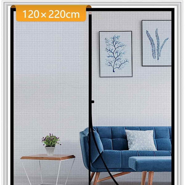 Oven verho-osioverho - lasikuitu musta täysi magneettilukko 120cm*220cm