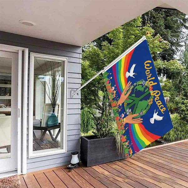 G Fredsflagga, Fredsduva Världsfredssymbol Flagga För Uteplats Gräsmatta Hem Utomhus Dekor