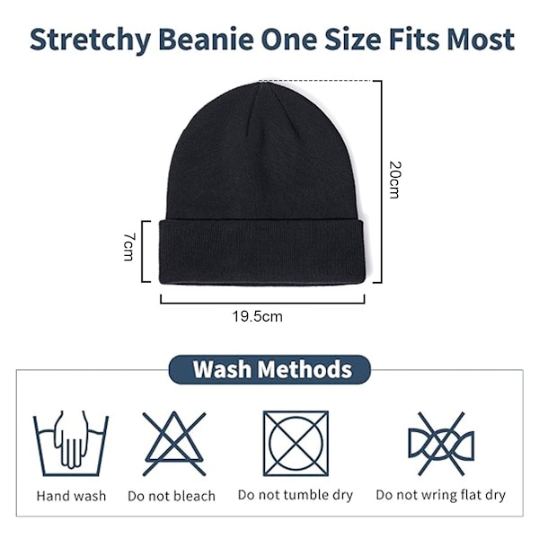 2 stk. varme luer for kvinner og menn, strikket baggy dobbel lag varm brettet skull beanie for ski og skøyter