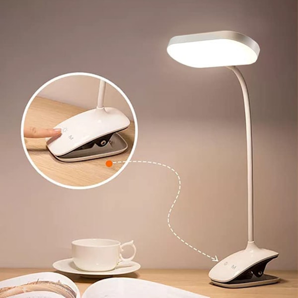 USB Genopladelig Boglampe, Personlig Dæmpbar LED Boglæselampe med Klemme til Sengegavl, til Børn, Piger Natlampe til Læsning i Sengen
