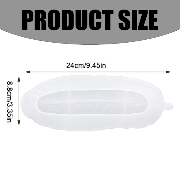 Silikoneform Fjer Resin Bakke Smykkeplade DIY Epoxy Vinge Engel Fadeforme Stor Opbevaringsform Håndværk Fad Støbeboks (1 stk)