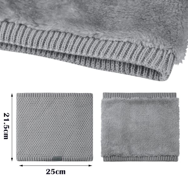 Vintertubhalsduk, loopscarf, rund halsduk, tjock fleecehalsvärmare, fodrad, mjuk termisk halsrör, halsduk, halsvärmare för män och kvinnor,
