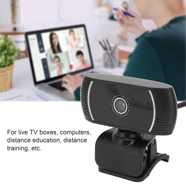 Computer Kamera Plug and Play Online Undervisning Live Konference Autofokus Fleksibel Driverfri 640x480 USB WebcamC200 Sort Indre Mærke 640x480P