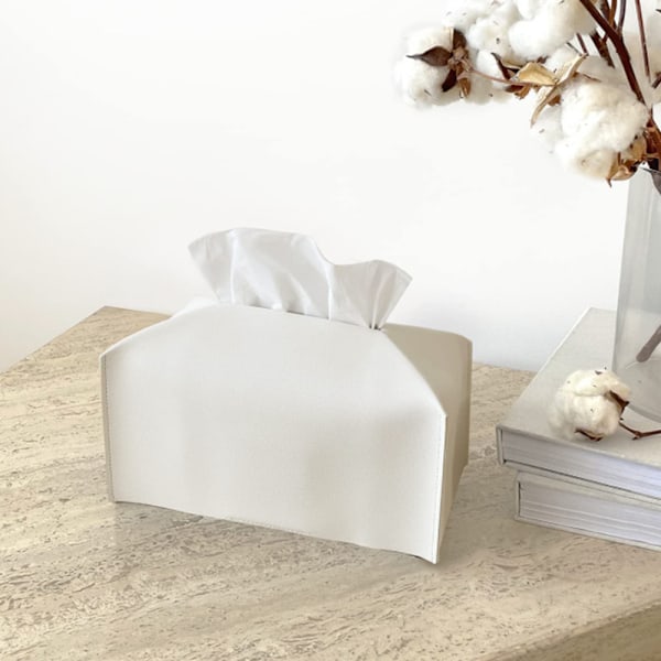 Servietboks Cover, Moderne Dekorativt Læder Rektangulær Servietboks Etui Organizer Holder til Toiletbord, Natborde, Stue, Kontor