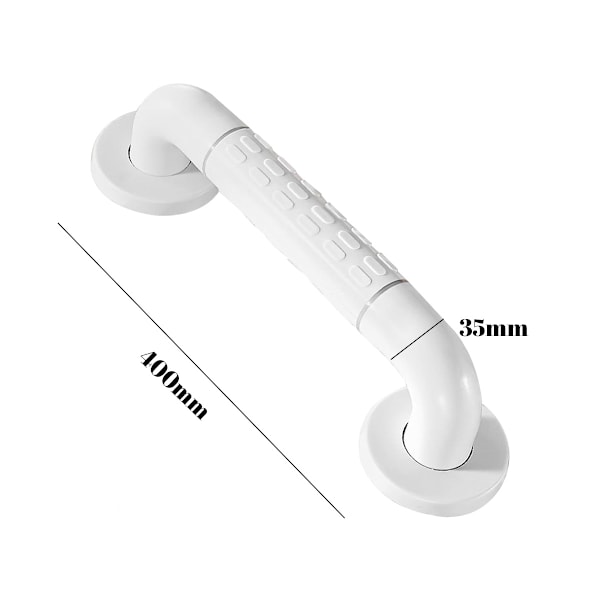 38 cm Hvidt Håndgreb, Håndgreb til Ældre, Handicappede, Barrierefri, Rustfrit Stål til Badekar og Toilet - Ældre