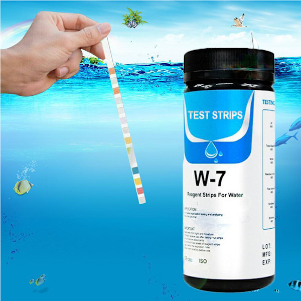 7-i-1 Vandkvalitetstestpapir Drikkevand Teststrips Vandhårdhed Teststrips