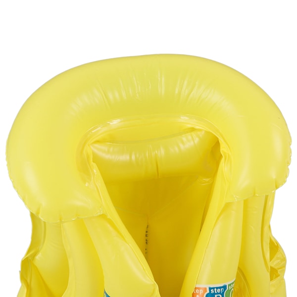 Oppustelig svømmevest til småbørn med hurtigudløser spænde, flydevest til børn, svømmevest til børn i alderen 3-8 år, medium M størrelse, gul
