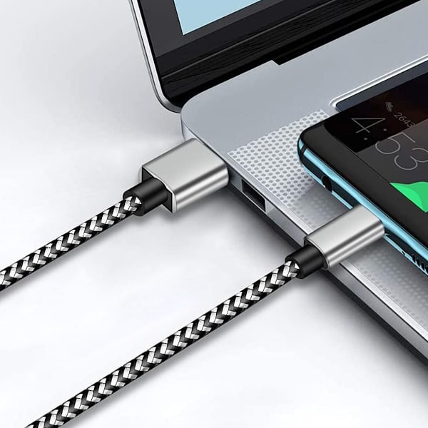 USB C-kabel snabbladdning 3A 5-pack (3,3/6,6/10FT) nylonflätad USB typ C-kabel snabbladdningssladd.