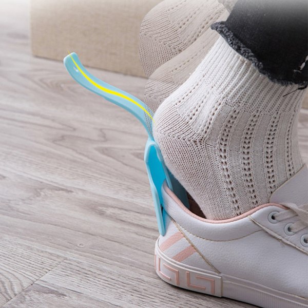 4PCS Lazy Shoes Hjälpare, Sock Slider Handled, Sko Lyft Hjälpare för Seniorer Äldre, Passar Alla Skor(Blå)