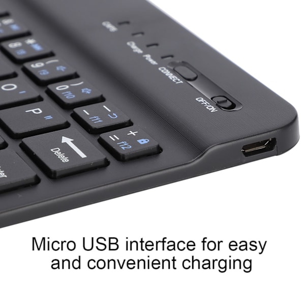 Slankt let trådløst Bluetooth-tastatur til Android IOS WIN Sort