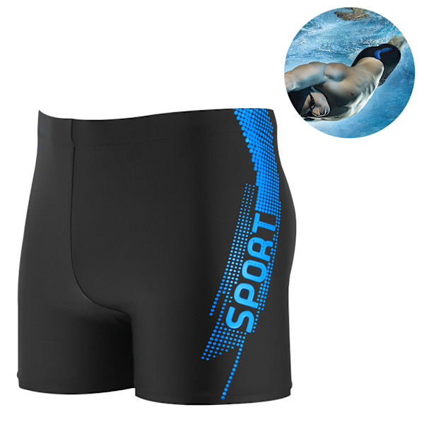 Herr fyrkantiga ben shorts herr bekväma badkläder för polyester tyg hög midja konservativa boxare vuxen simbyxor