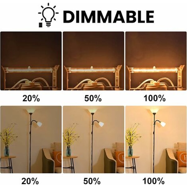 Dæmpbar R7S 118mm 300W Halogen Pære AC220-240V 5900lm J118 Lineær Halogen Spotlight til Landskabsbelysning, Sikkerhed, Gadelampe (Pakke med 5)