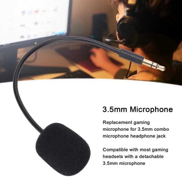 Udskiftning af headsetmikrofon Universal 3,5 mm spilcontroller udskiftningsmikrofon