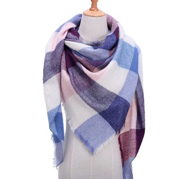 Dame Skjerf Varmt Mykt Strikket Skjerf Rutete Vinterskjerf Høstskjerf Ullskjerf Dame Teppe Skjerf Halsklede Skjerf Poncho Cape