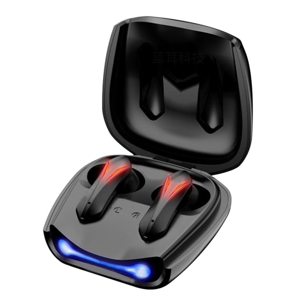 Trådløse Gaming Ørepropper, Bluetooth 5.2 Ørepropper In-Ear Gaming Hodetelefoner Auto-paring Berøringsaktivert Kult Lys Øretelefoner med Mikrofon for PC Mobil