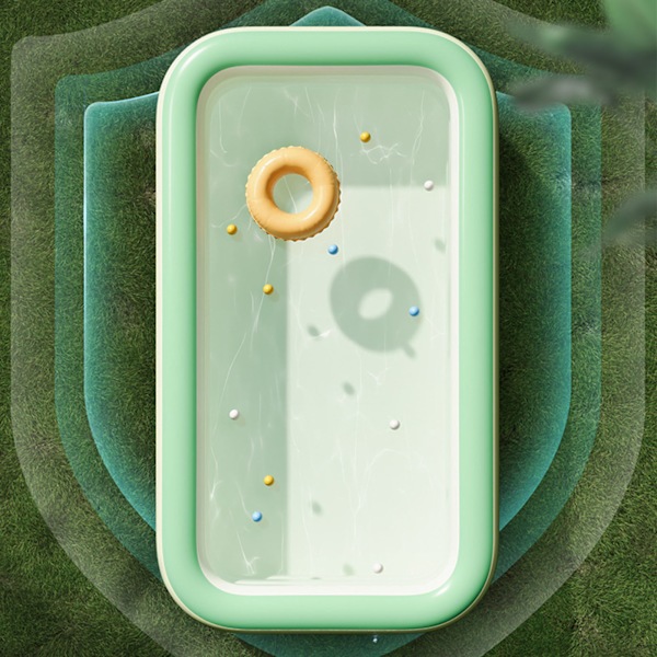 Oppustelig swimmingpool 3 lag foldbar PVC blæse swimmingpool til indendørs gårdhave orange 1,5 m