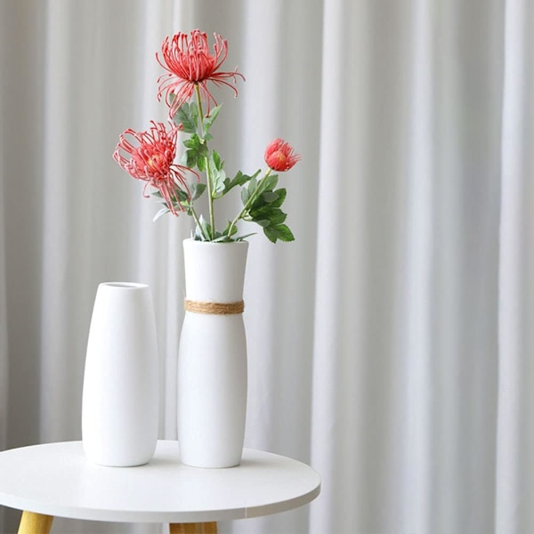 Enkel keramisk blomsterarrangemang vas kreativt vardagsrum vit torkad blomvas