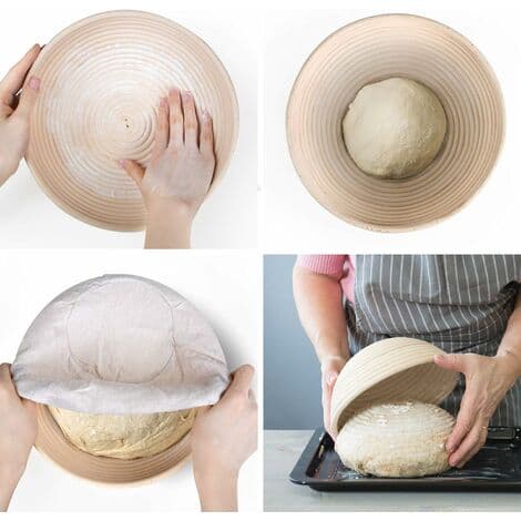 Oval Banneton, brödform med ullfoder, oval brödkorg, brödprovningskorg, upp till 0,7 kg deg, 30 x 14 x 7 cm
