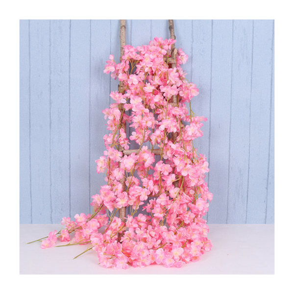 1.8m 256 Simulerte Kunstige Sakura Blomster Girlander Hengende Ranker for Vår Hjem Rom Bryllupsfest Dekor