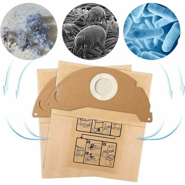 Erstatningsfilter til 10 støvsugerposer Kärcher WD2 MV2 6.904 - 322.0 WD2250 A2004 A2054