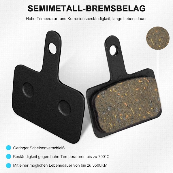 4 par cykelbremseklodser til Shimano Resin skivebremseklodser, skivebremseklodser